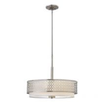 Elstead HK-JULES-3P-BN Jules 3 Light Ceiling Pendant or Semi-Flush Light In Brushed Nickel Finish