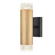 Franklite FL2423-2 Cordelia 2 Light Wall Light In Satin Brushed Gold And Matt Black Finish