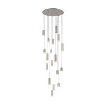 Franklite FL2414-18 Cordelia 18 Light Cluster Ceiling Pendant Light In Satin Brushed Silver Finish