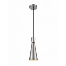 Franklite PCH233 Happy 1 Light Ceiling Pendant Light In Satin Nickel Finish