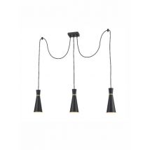 Fanklite FL2431-3 Happy 3 Light Ceiling Cluster Light in Satin Black Finish