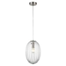 Franklite PCH223 Almond 1 Light Small Ceiling Pendant Light In Clear Glass Finish