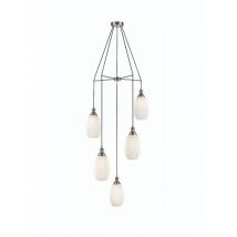 Marcella 5 Light Cluster Ceiling Light In Matt White Finish 56cm F2421-5/348