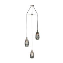 Franklite Marcella 3 Light Cluster Ceiling Light In Smoked Glass Finish 47cm FL2421-3/350