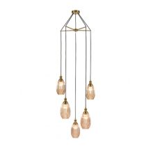 Marcella 5 Light Cluster Ceiling Light In Amber Glass Finish 56cm F2425-5/352
