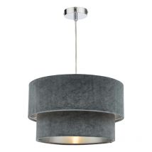 Dar Wisebuys Suvan Easy Fit Velvet Shade In Dark Grey With Silver Lining