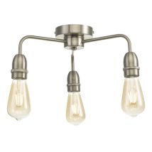 Dar Wisebuys Kiefer 3 Light Flush Ceiling Light In Satin Chrome Finish