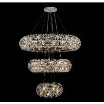 Fusion Extra Large 3 Tier Crystal Ceiling Pendant in Polished Chrome