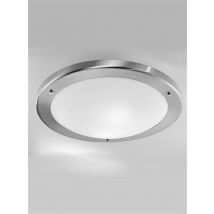 Franklite CF1221 Flush Bathroom Light in Satin Nickel
