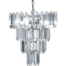 Chichester 4 Light Chandelier Ceiling Light In Polished Chrome With Acrylic Glass Prisms