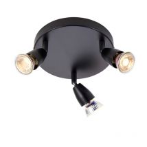 Saxby Lighting 101330 Amalfi 3 Light Plate Ceiling Spotlight In Matt Black Finish