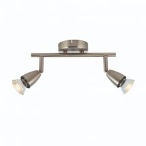 Saxby Lighting G2521313 Amalfi 2 Light Bar Spotlight In Satin Nickel Finish