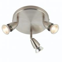 Saxby Lighting G2523413 Amalfi 3 Light Plate Ceiling Spotlight in Satin Nickel Finish