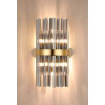 Hampton 8 Light Wall Light In Brass Finish With Smoked Glass
