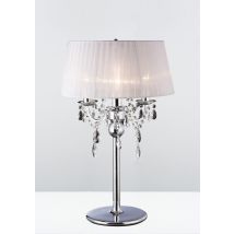 IL30062WH Olivia Chrome Table Lamp with White Shade