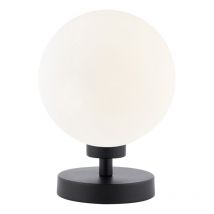 Dar Wisebuys Esben Touch Table Lamp In Matt Black And Opal Glass
