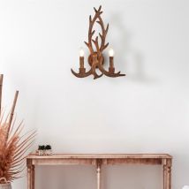 Searchlight Stag 2 Light Wall Light In Brown Finish 6412-2BR