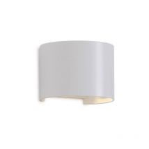 Mantra M6523 Davos Curved Outdoor LED Wall Light In Sand White - Width: 140mm