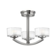 HK/MERIDIAN/SF 3 Light Brushed Nickel Semi Flush Light
