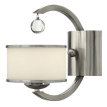 HK/MONACO 1 Light Brushed Nickel & Glass Modern Wall Light