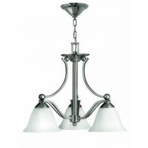 HK/BOLLA3 3 Light Brushed Nickel & Opal Glass Pendant
