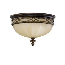 FE/DRAWINGRM/FB Drawing Room Walnut Flush Ceiling Light
