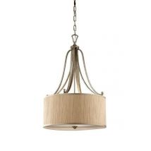 FE/ABBEY/P Abbey 3 Light Silver Sand Finish Ceiling Pendant