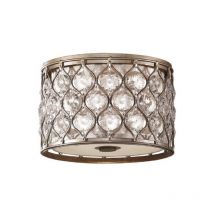 FE/LUCIA/F Lucia 2 Light Burnished Silver Flush Light