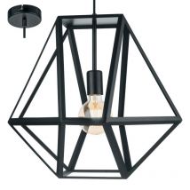 Eglo 49756 Embleton 1 Light Ceiling Pendant Light In Black - Diameter: 460mm