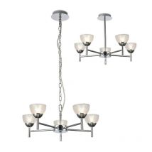 Avalon 5 Light Pendant/Semi Flush Ceiling Light In Chrome