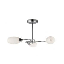 Denia 3 Light Semi Flush Ceiling Light In Chrome
