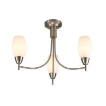 Devon 3 Light Ceiling Light In Satin Nickel