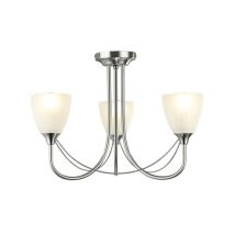 Cooper 3 Light Semi Flush Ceiling Light In Satin Nickel