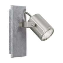 Eglo 95741 Praceta 1 Light Wall Spotlight In Matt Nickel And Grey