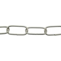 Light Duty Classic Decorative Spare Chain 38mm x 16mm In Satin Silver Finish