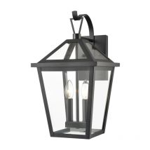 Franklite Dusk Outdoor 2 Light Hanging Wall Lantern In Matt Black Finish IP44 EXT6650