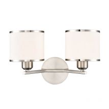 Franklite Sirius 2 Light Wall Light In Satin Nickel With Off White Shade FL2495-2