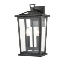 Franklite Dusk Outdoor 2 Light Wall Lantern In Matt Black Finish IP44 EXT6647
