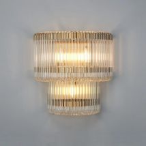 Verne 32 x 18 cm Large Wall Light In Brass Finish With Clear Glass