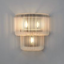 Verne 32 x 18 cm Large Wall Light In Black Finish With Frosted Glass