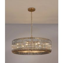 Verne 1 m Ceiling Pendant / Semi Flush Light In Brass Finish With Smoked Glass