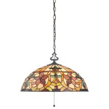 QZ-KAMI-P Kami Tiffany Bronze 3 Light Ceiling Pendant