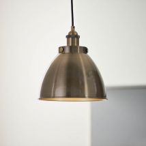 Endon 98745 Franklin Small Ceiling Pendant Light In Antique Brass Finish