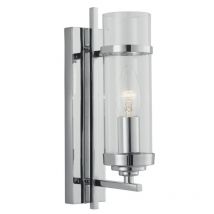 Searchlight 3091-1CC Milo 1 Light Modern Chrome And Glass Wall Lamp