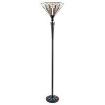 Interiors 1900 63933 Astoria Tiffany 1 Light Uplighter Floor Light With Shade