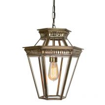410 Bevelled Glass 1 Light Hanging Porch Lantern - product_finish:Light Antique