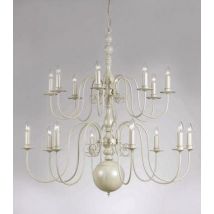 Impex PG05579/12/CRM Bologna 12 Light Cream Chandelier - product_finish:Grey Finish Frame