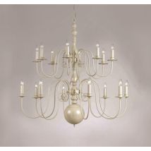 Impex PG05579/16/CRM Bologna 16 Light Cream Chandelier - product_finish:Grey Finish Frame