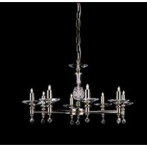 Impex STH03061/8 Starlight 8 Light Optical Glass Chandelier - product_finish:Nickel Finish Frame