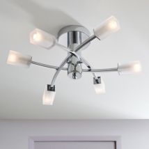 Endon 146-6CH 6 Light Semi-Flush Light In Polished Chrome